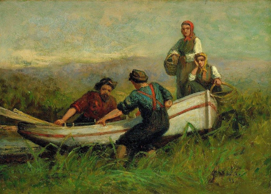 Edward Mitchell Bannister People Near Boat